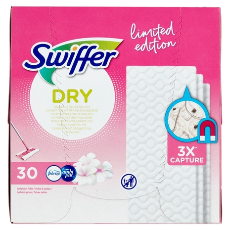 Swiffer Dry Panni Cattura Polvere per Scopa Swiffer - Ricarica 30 Panni limited edition